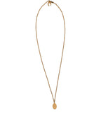 Gold Tone Brass Virgin Mary Medallion Pendant Necklace