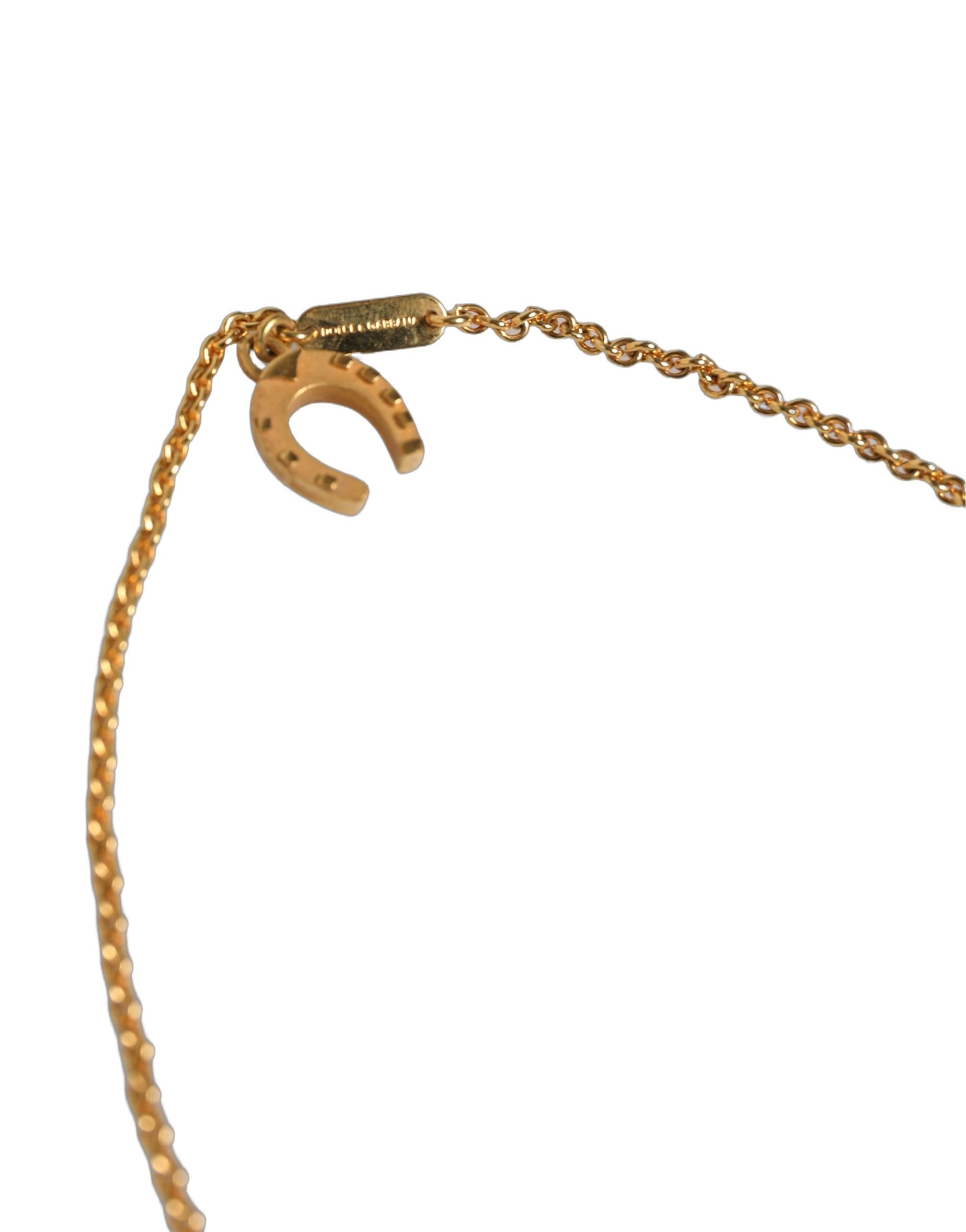 Gold Tone Brass Virgin Mary Medallion Pendant Necklace