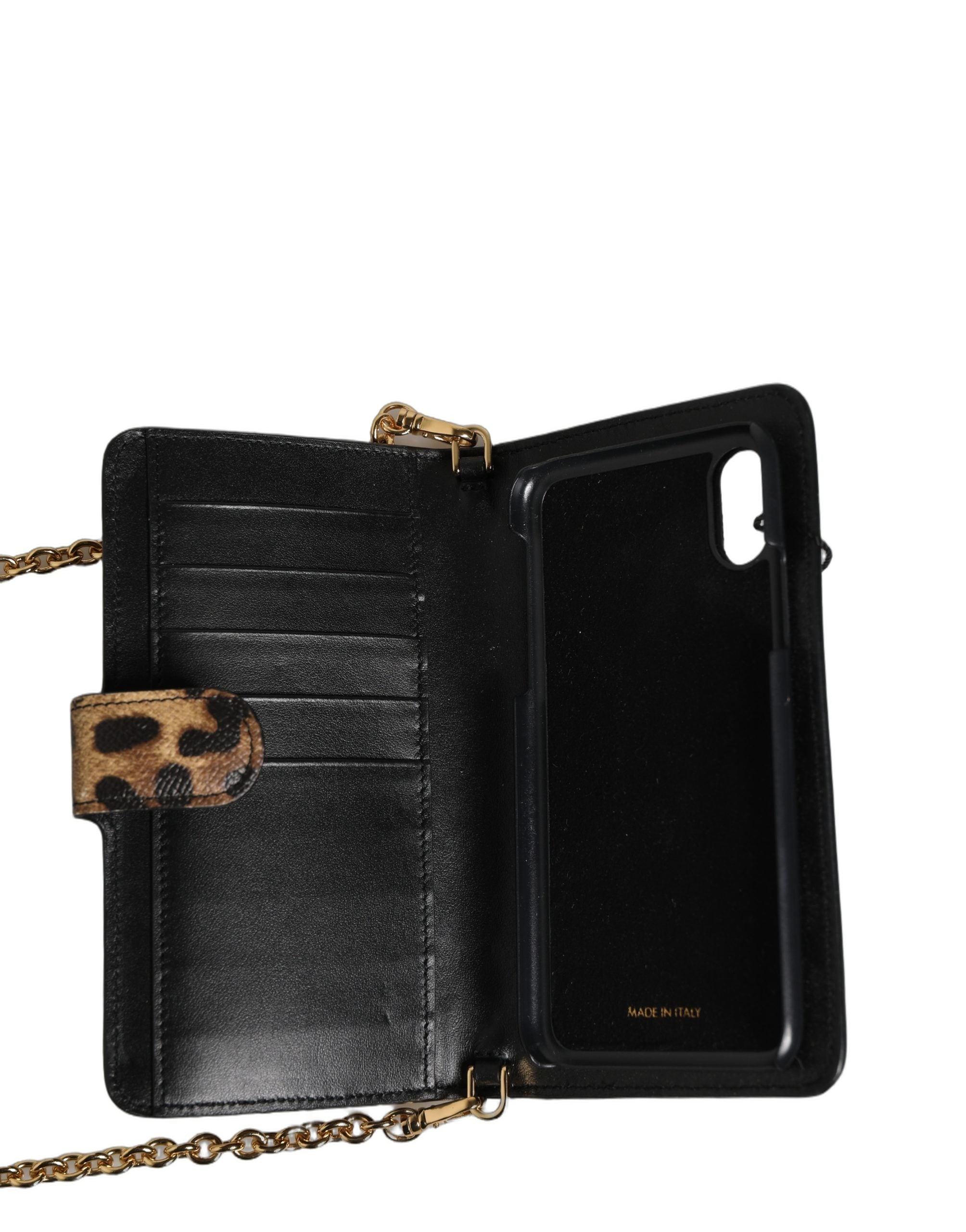 Flip Cover Brown Leopard Crystal iPhone X - XS Case