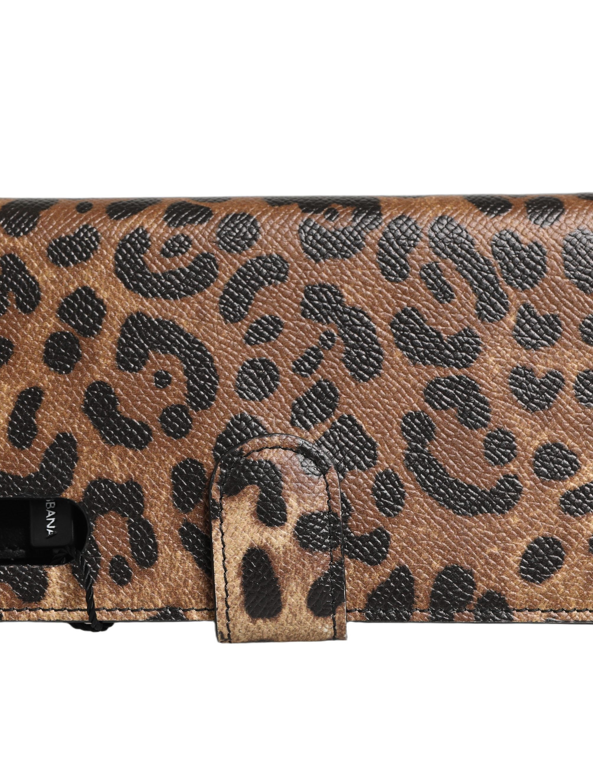 Flip Cover Brown Leopard Crystal iPhone X - XS Case