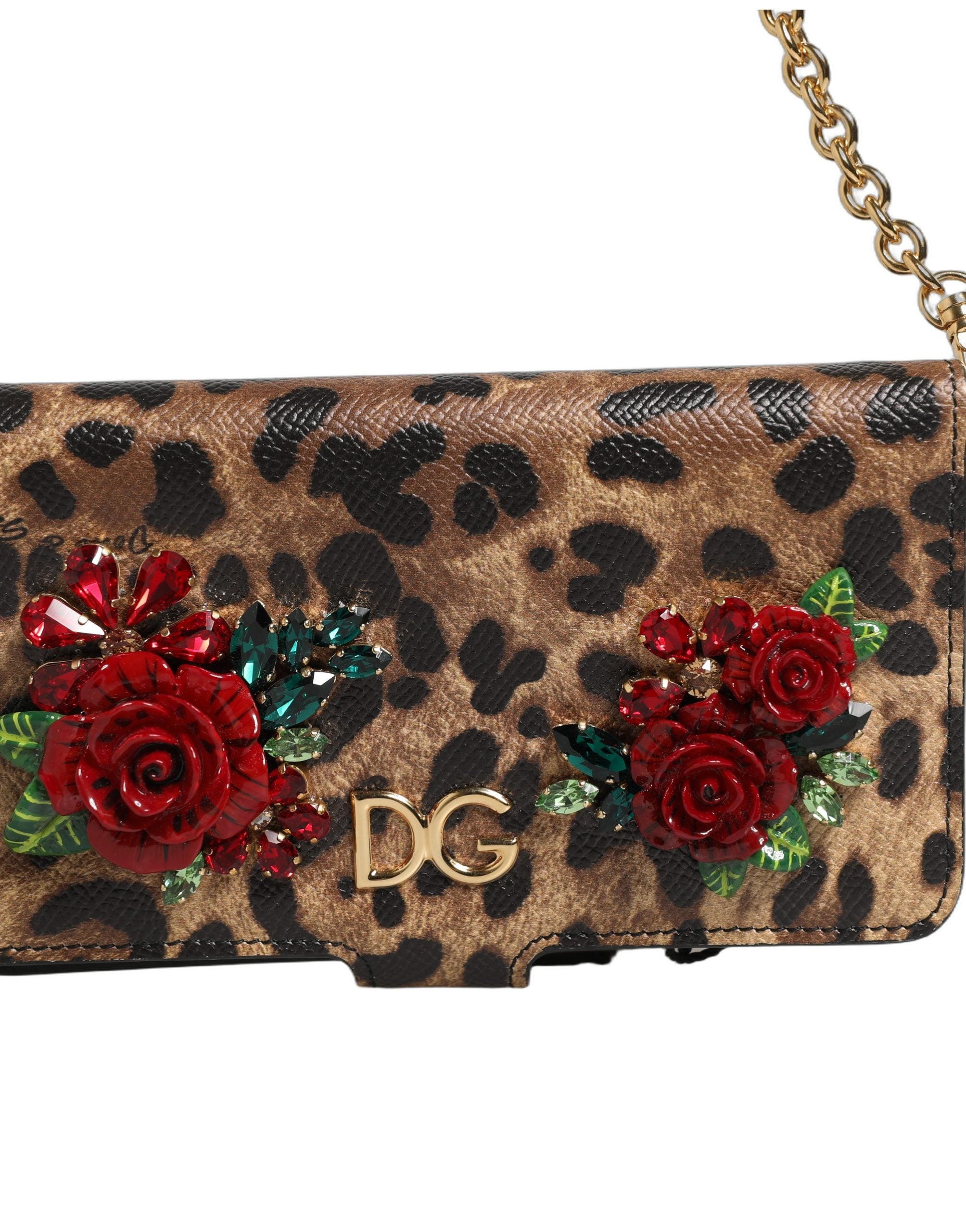 Flip Cover Brown Leopard Crystal iPhone X - XS Case