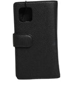 Case Flip Cover Black Calf Leather iPhone11 PRO Phone