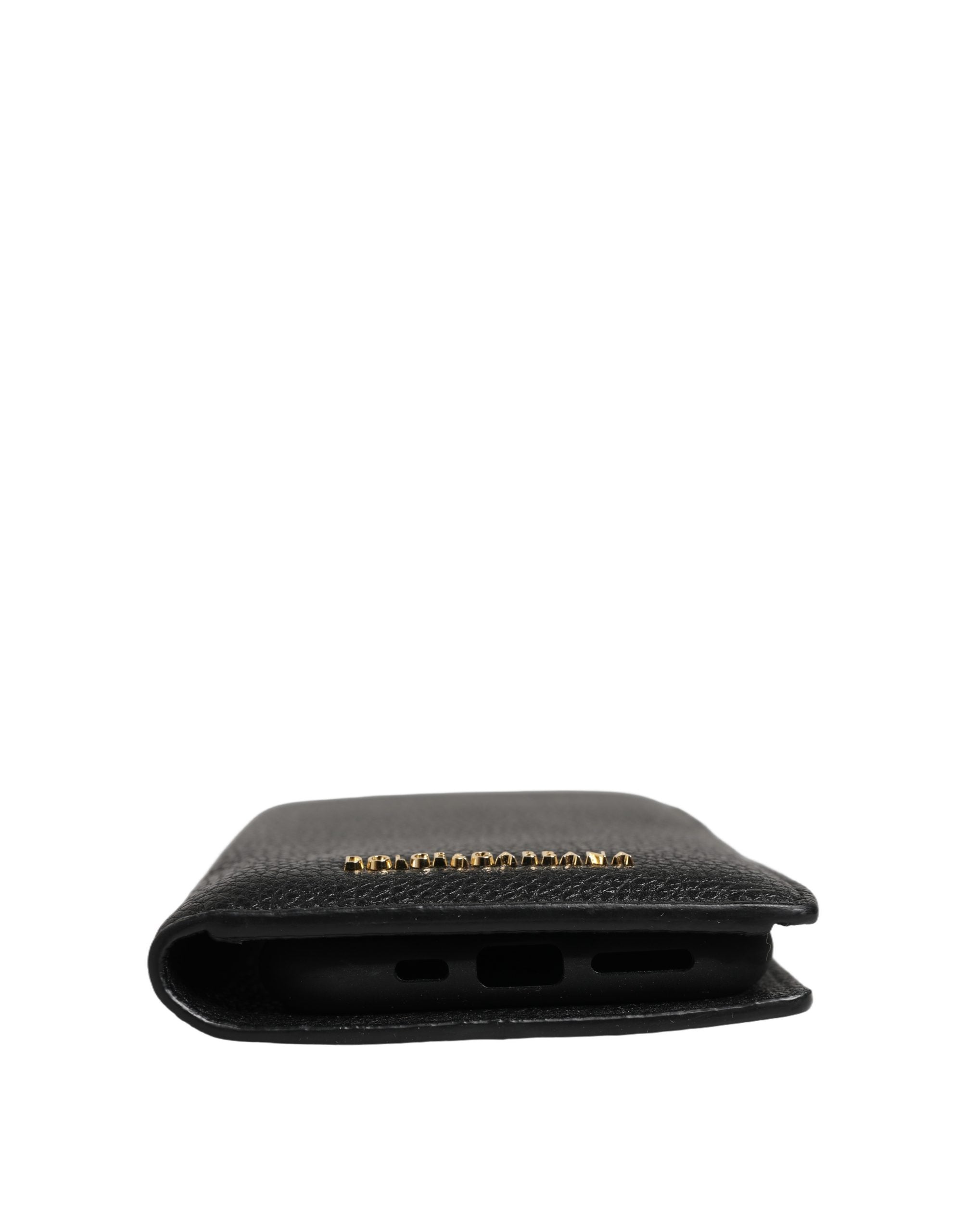 Case Flip Cover Black Calf Leather iPhone11 PRO Phone