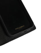 Case Flip Cover Black Calf Leather iPhone11 PRO Phone