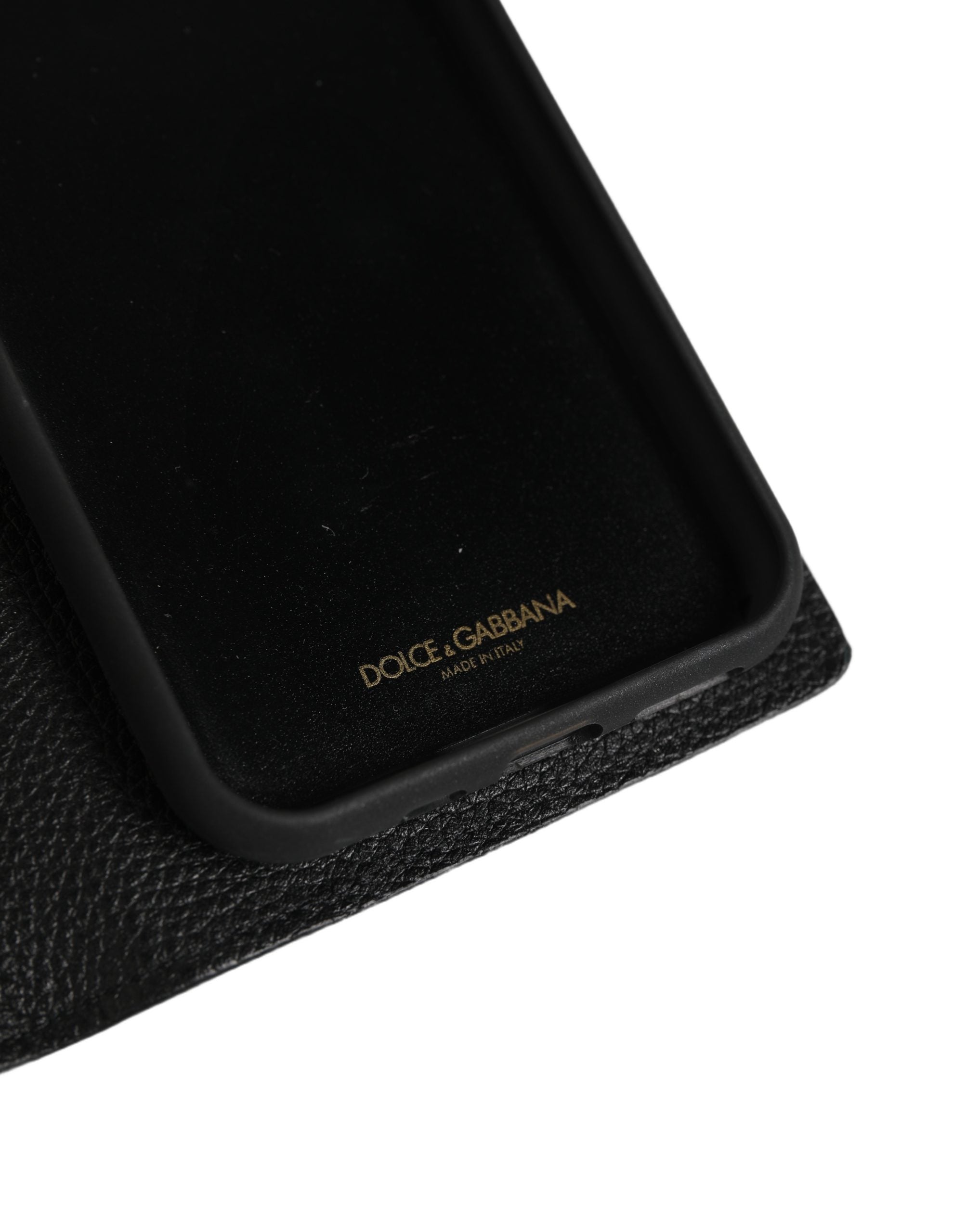 Case Flip Cover Black Calf Leather iPhone11 PRO Phone