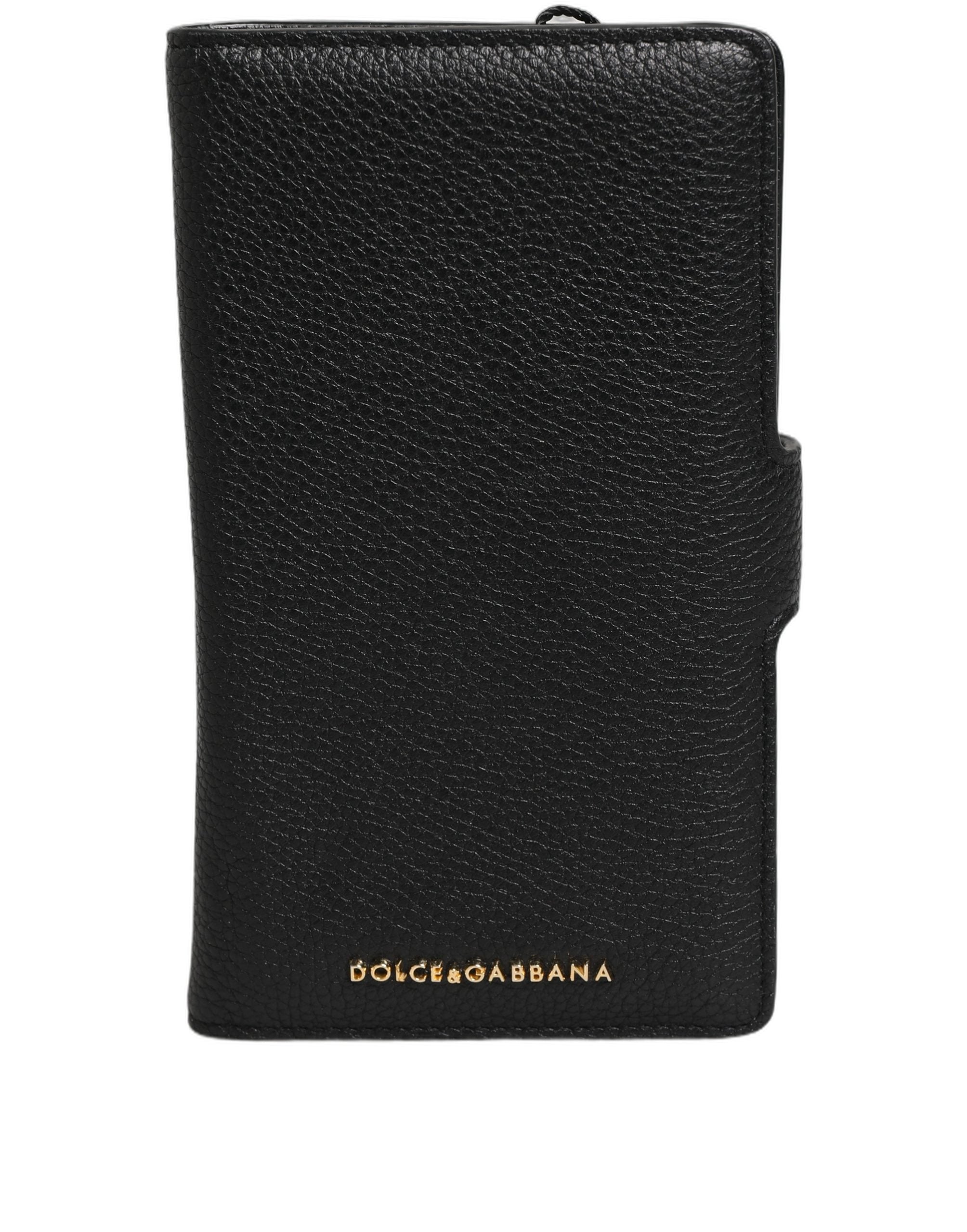 Case Flip Cover Black Calf Leather iPhone11 PRO Phone