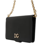 Case Flip Cover Black Calf Leather iPhone X - XS Phone