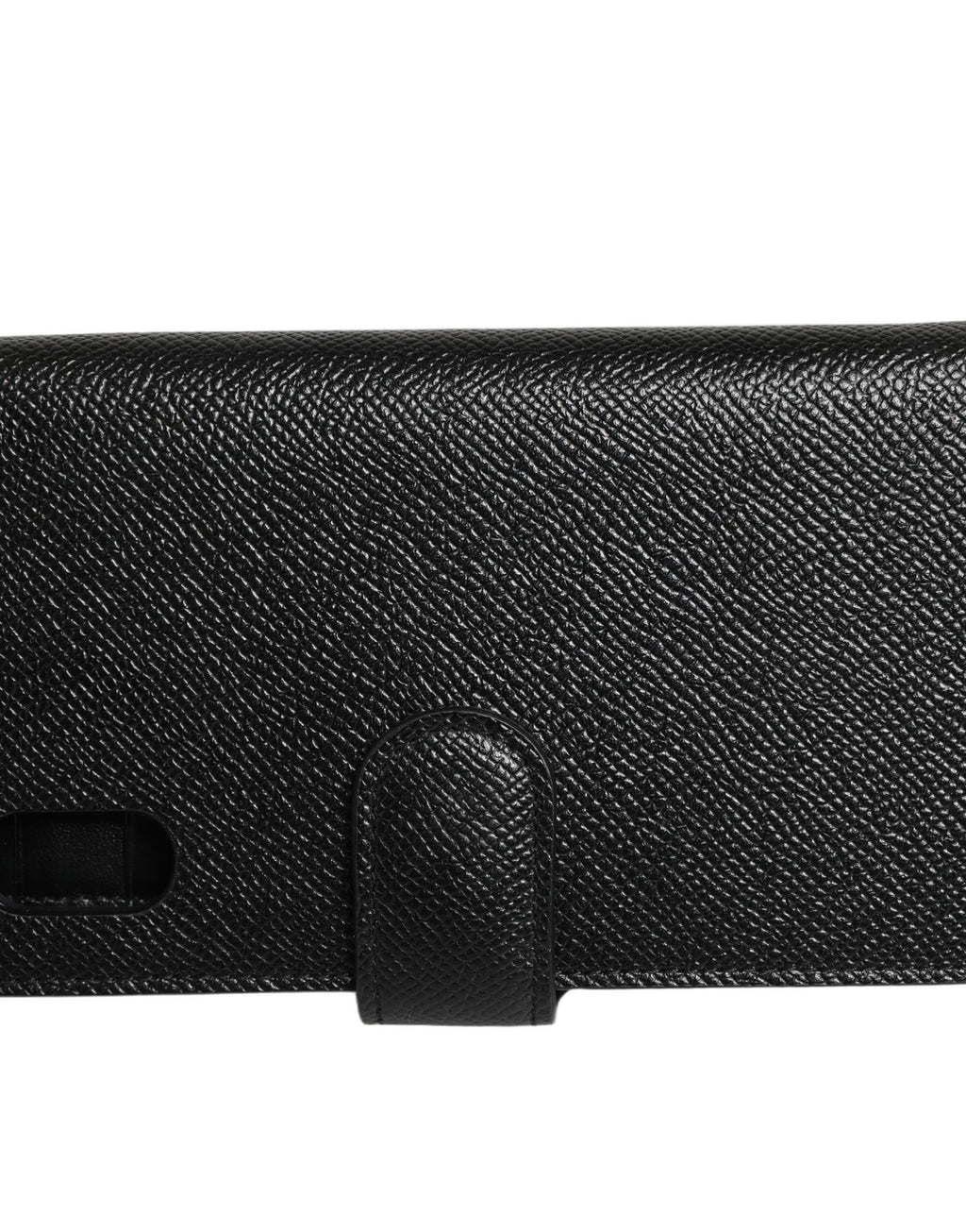 Case Flip Cover Black Calf Leather iPhone X - XS Phone