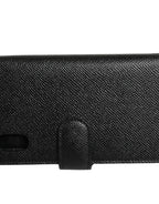 Case Flip Cover Black Calf Leather iPhone X - XS Phone