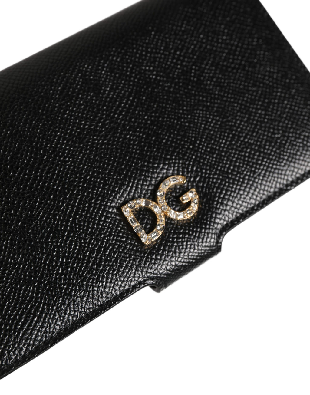 Case Flip Cover Black Calf Leather iPhone X - XS Phone