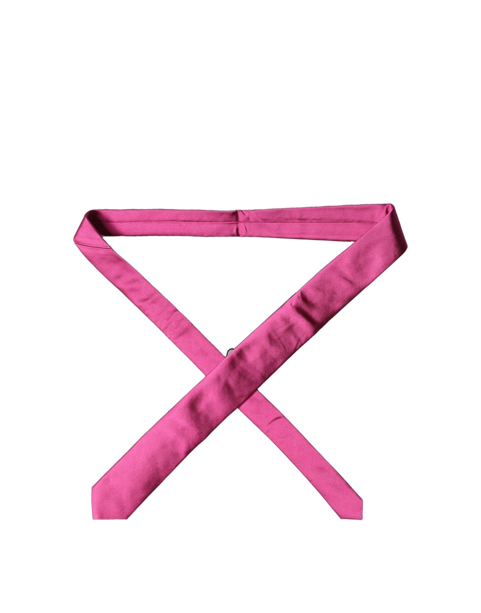 Fuchsia Pink Silk Satin Wide Adjustable Men Necktie Tie