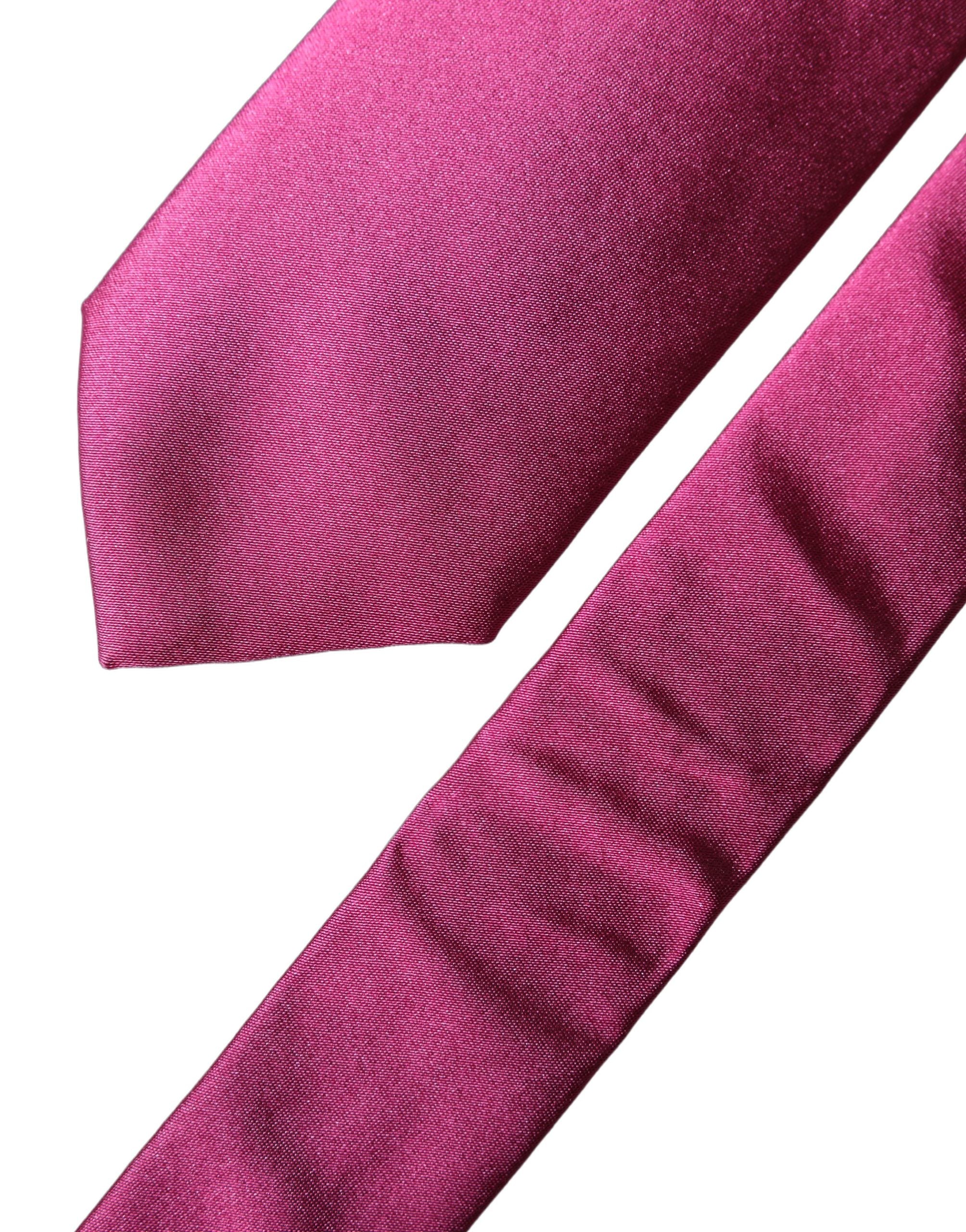Fuchsia Pink Silk Satin Wide Adjustable Men Necktie Tie