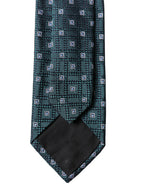 Dark Green Patterned Silk Adjustable Men Necktie Tie