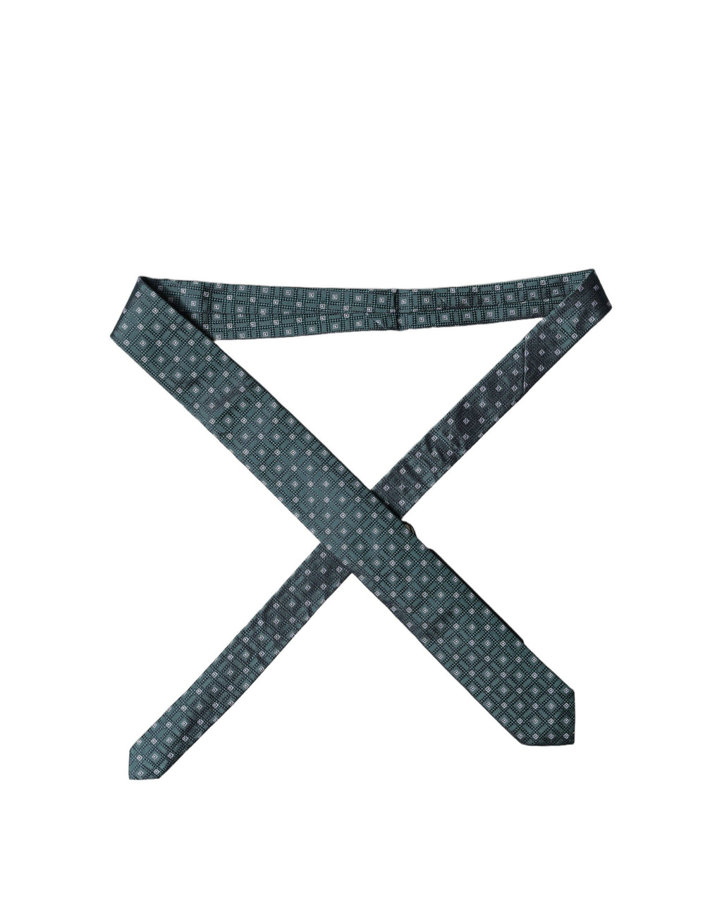 Dark Green Patterned Silk Adjustable Men Necktie Tie