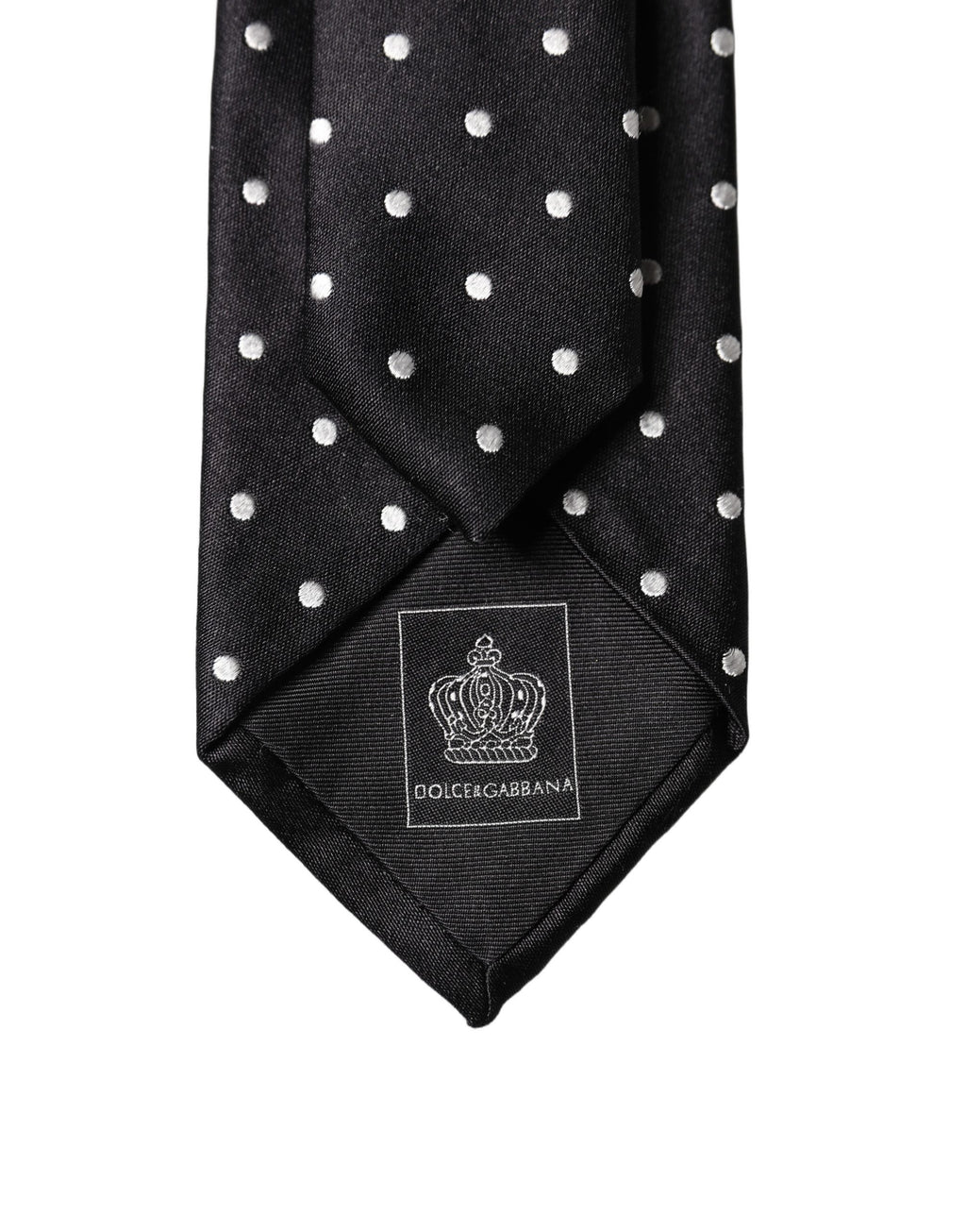 Black White Polka Dots Silk Adjustable Men Necktie Tie