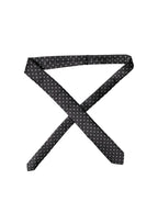 Black White Polka Dots Silk Adjustable Men Necktie Tie