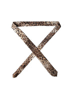 Brown Leopard Print Silk Adjustable Men Necktie Tie