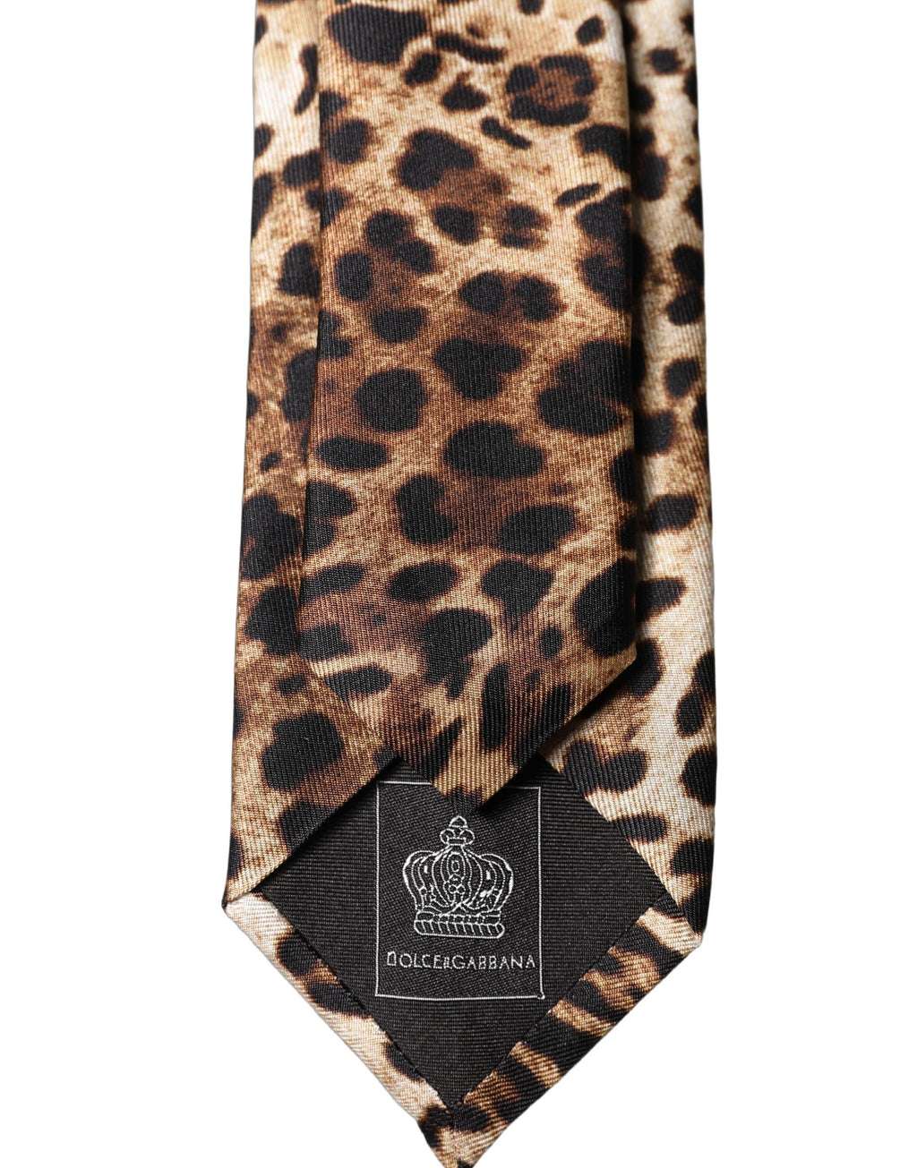 Brown Leopard Print Silk Adjustable Men Necktie Tie