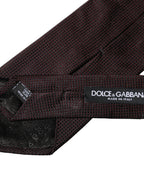 Black Red Patterned 100% Silk Adjustable Men Necktie Tie