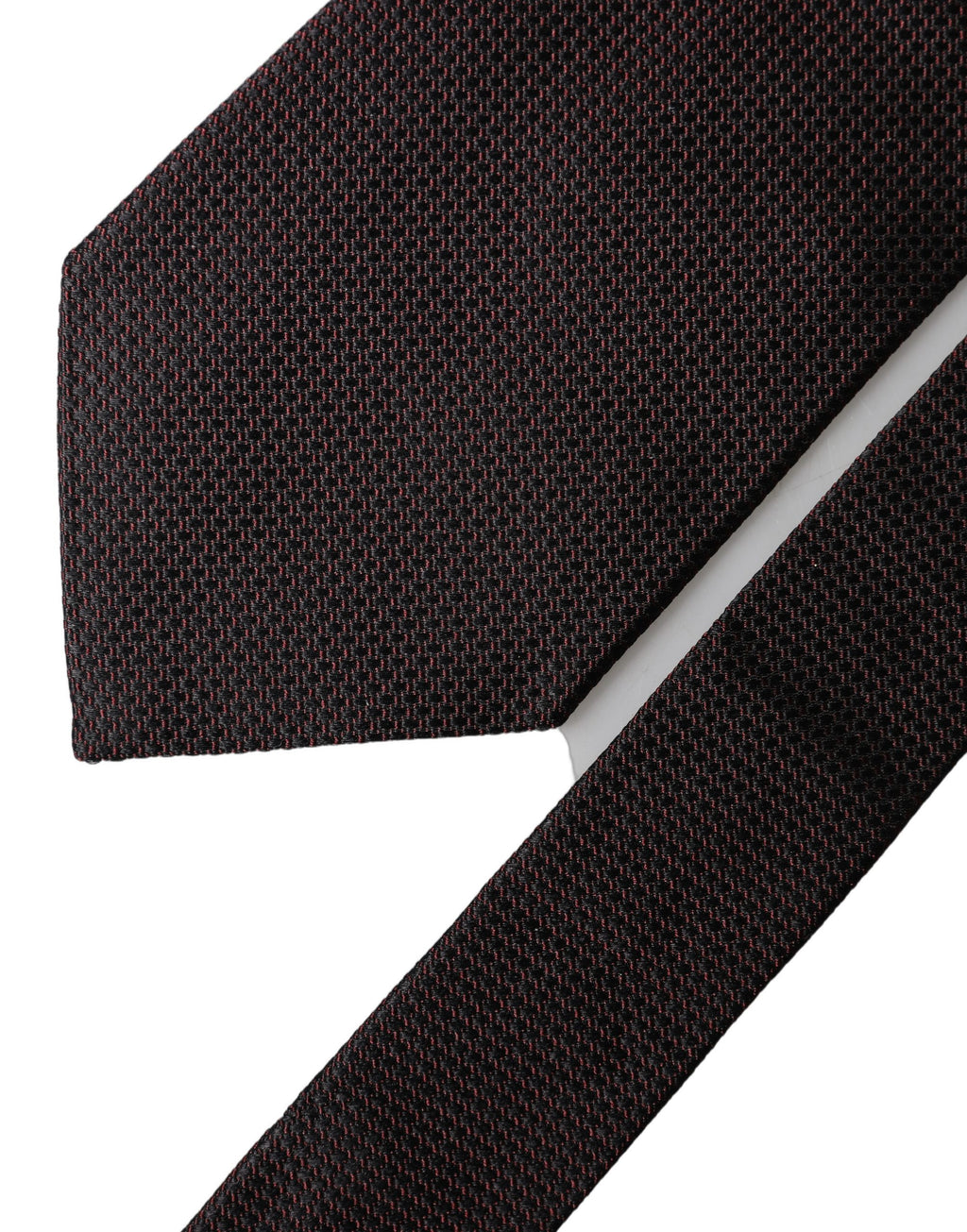 Black Red Patterned 100% Silk Adjustable Men Necktie Tie