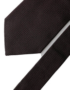 Black Red Patterned 100% Silk Adjustable Men Necktie Tie
