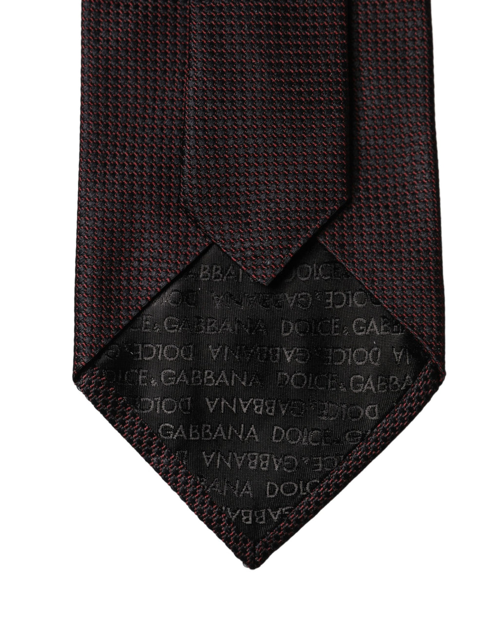 Black Red Patterned 100% Silk Adjustable Men Necktie Tie