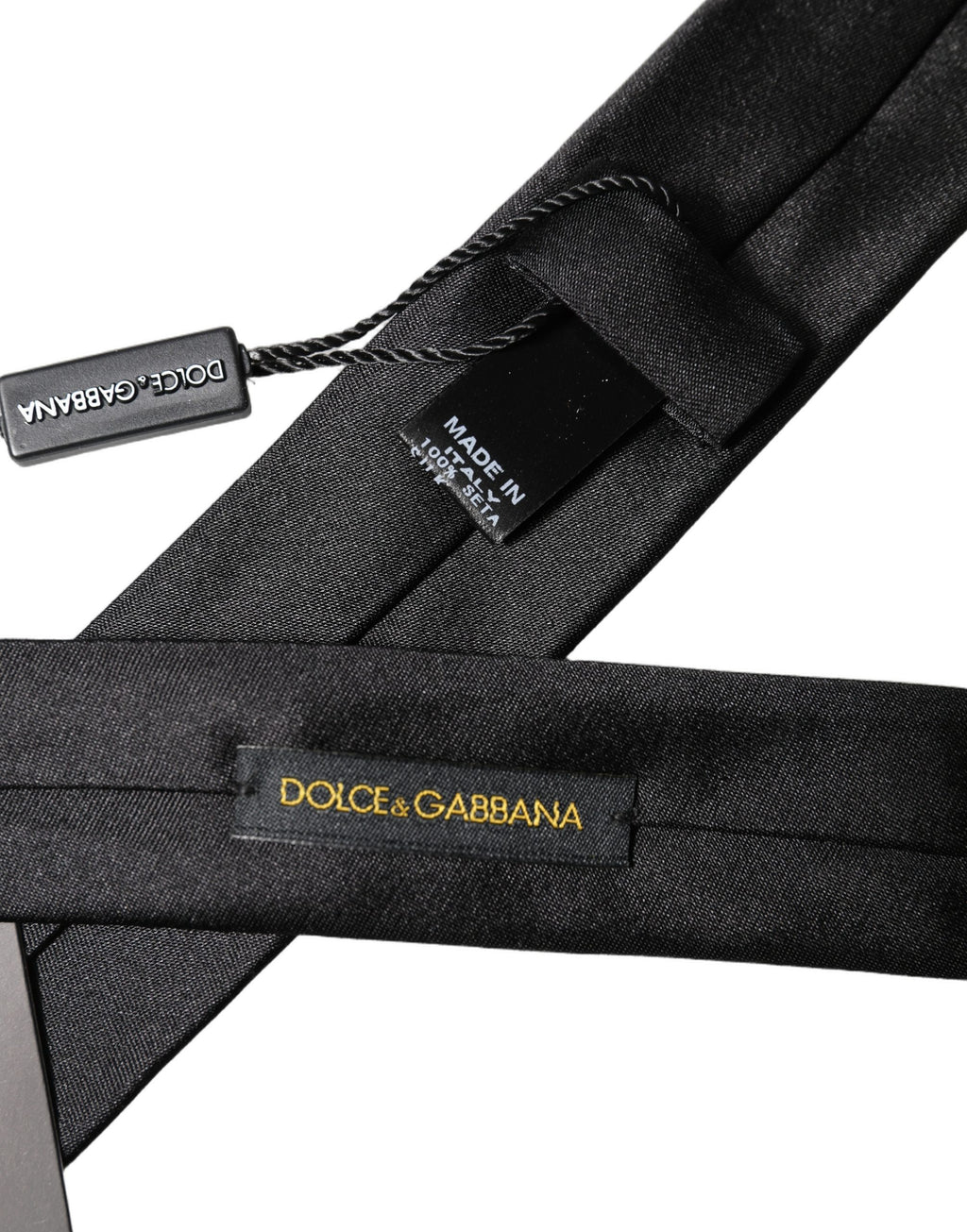 Black D&G Embroidery Silk Adjustable Men Necktie Tie