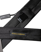 Black D&G Embroidery Silk Adjustable Men Necktie Tie