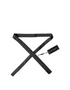 Black D&G Embroidery Silk Adjustable Men Necktie Tie