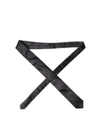 Black Floral Fantasy Silk Adjustable Men Necktie Tie