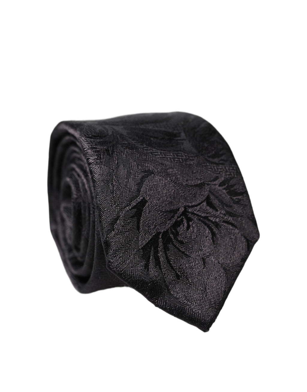 Black Floral Fantasy Silk Adjustable Men Necktie Tie