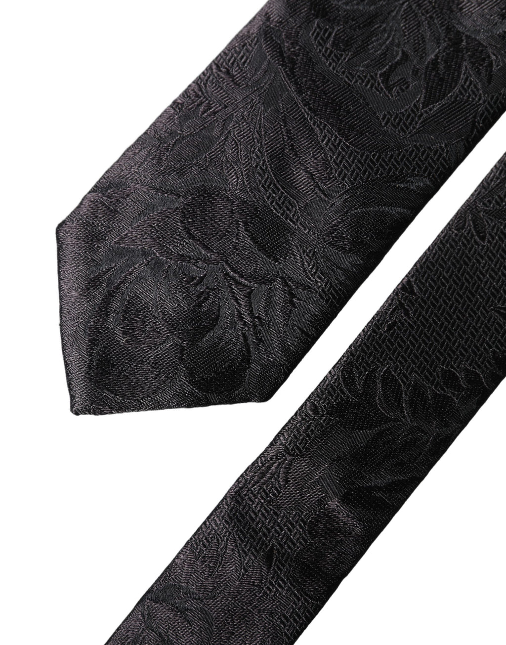 Black Floral Fantasy Silk Adjustable Men Necktie Tie