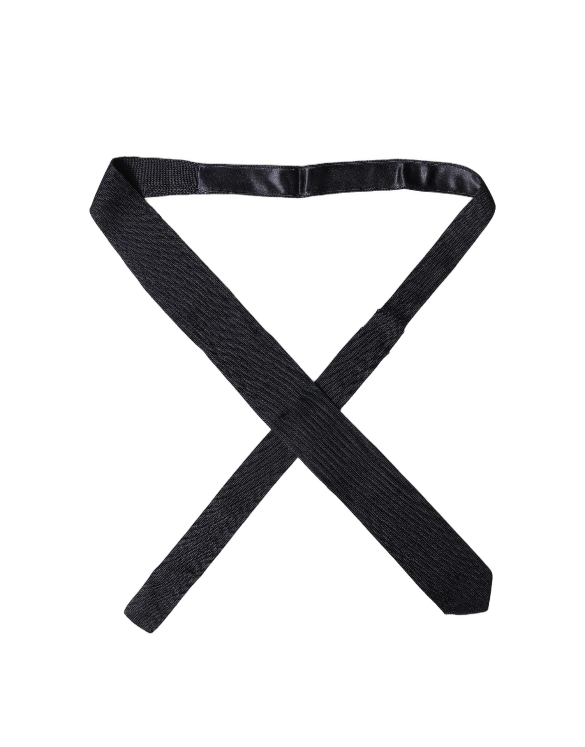 Dark Blue Solid 100% Silk Adjustable Men Necktie Tie