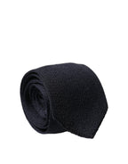 Dark Blue Solid 100% Silk Adjustable Men Necktie Tie