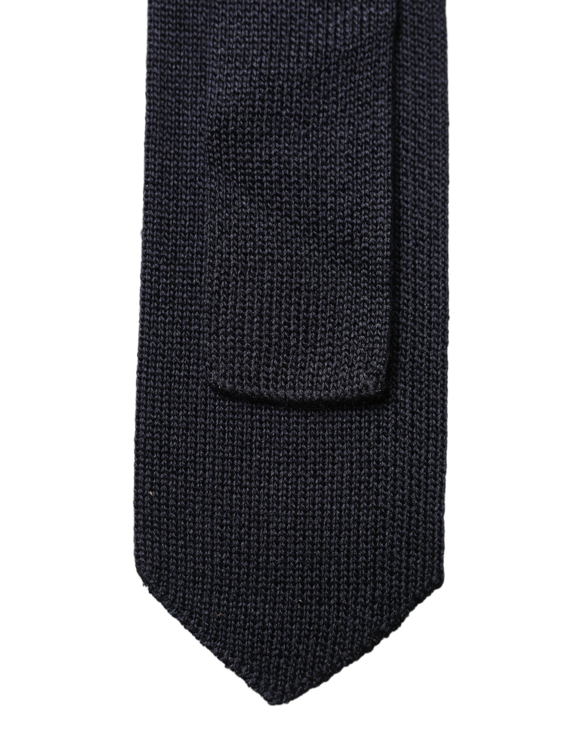 Dark Blue Solid 100% Silk Adjustable Men Necktie Tie