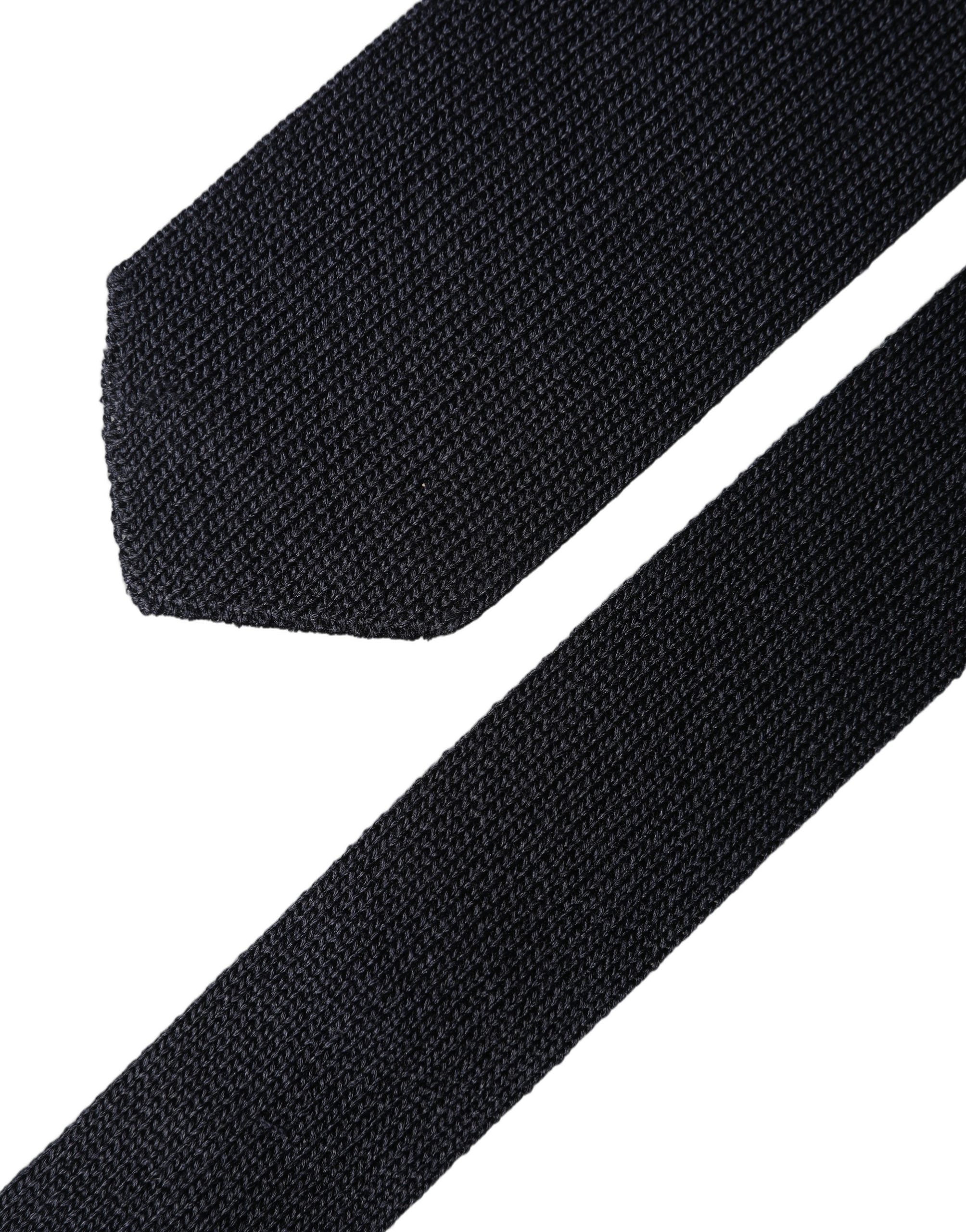 Dark Blue Solid 100% Silk Adjustable Men Necktie Tie