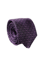 Purple Patterned 100% Silk Adjustable Men Necktie Tie