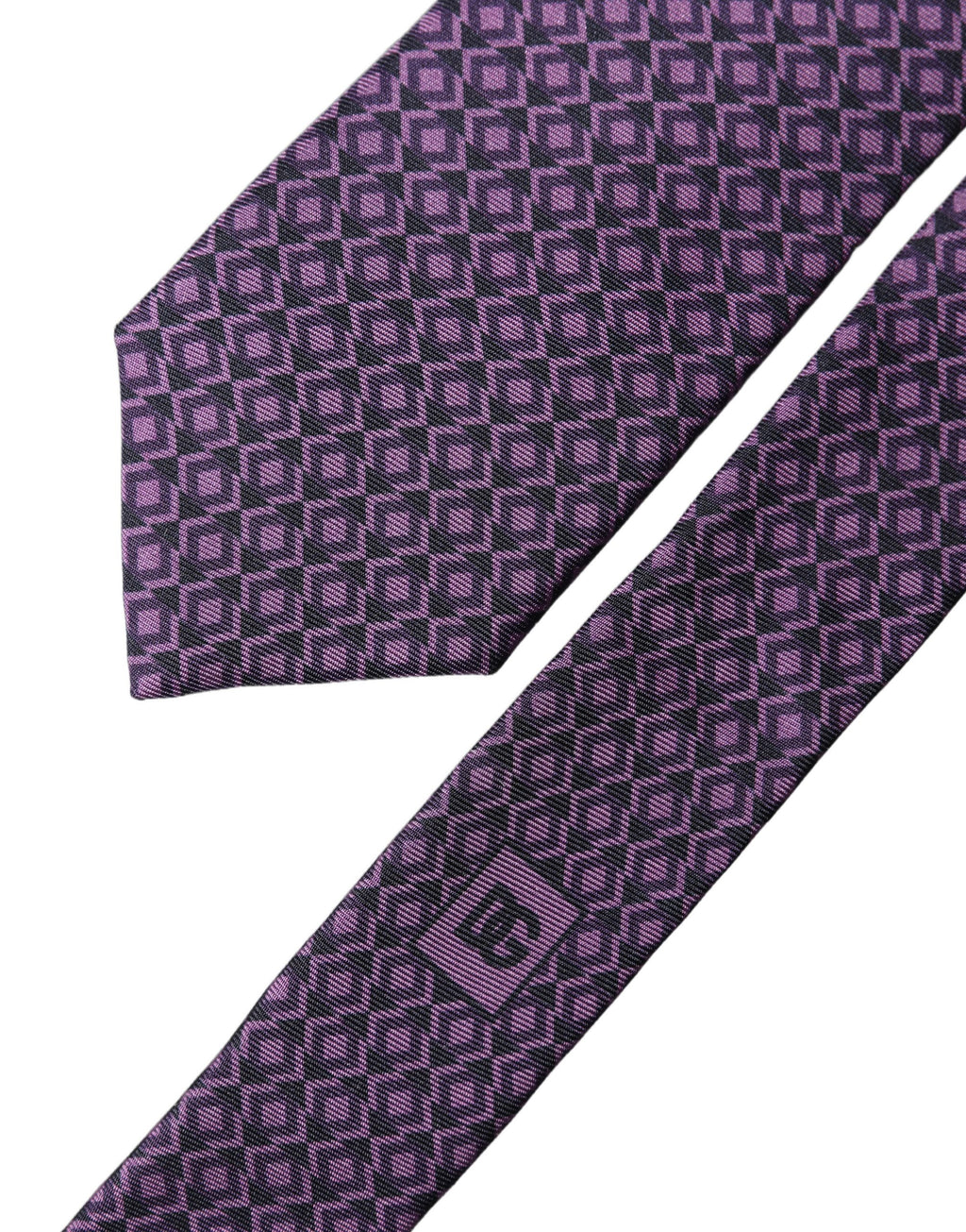 Purple Patterned 100% Silk Adjustable Men Necktie Tie