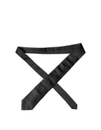 Brown Logo Embroidery Silk Adjustable Men Necktie Tie