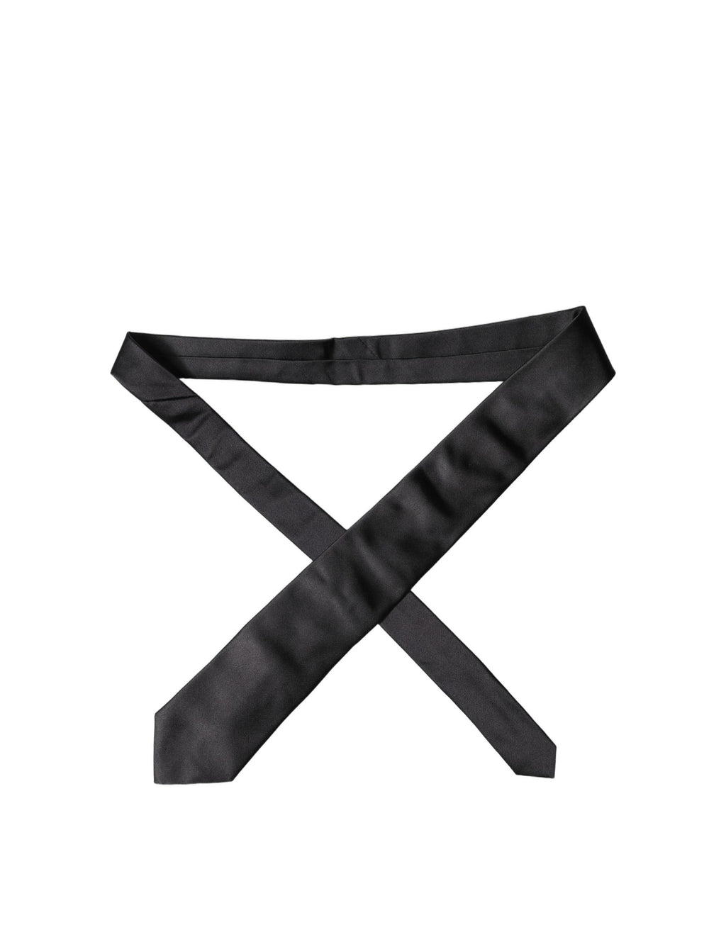 Black Satin 100% Silk Adjustable Men Tied Necktie Tie