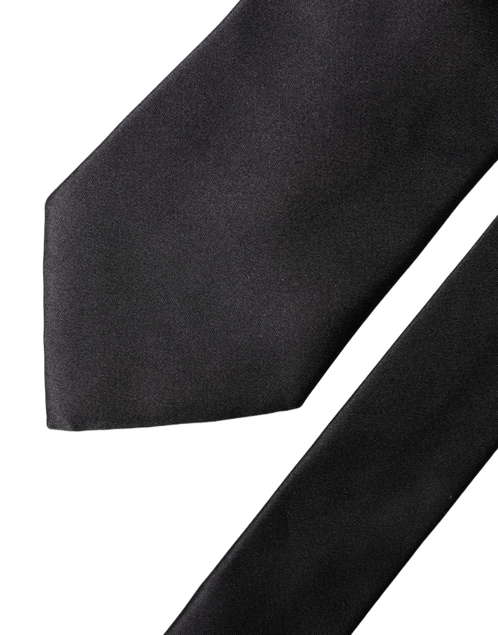 Black Satin 100% Silk Adjustable Men Tied Necktie Tie