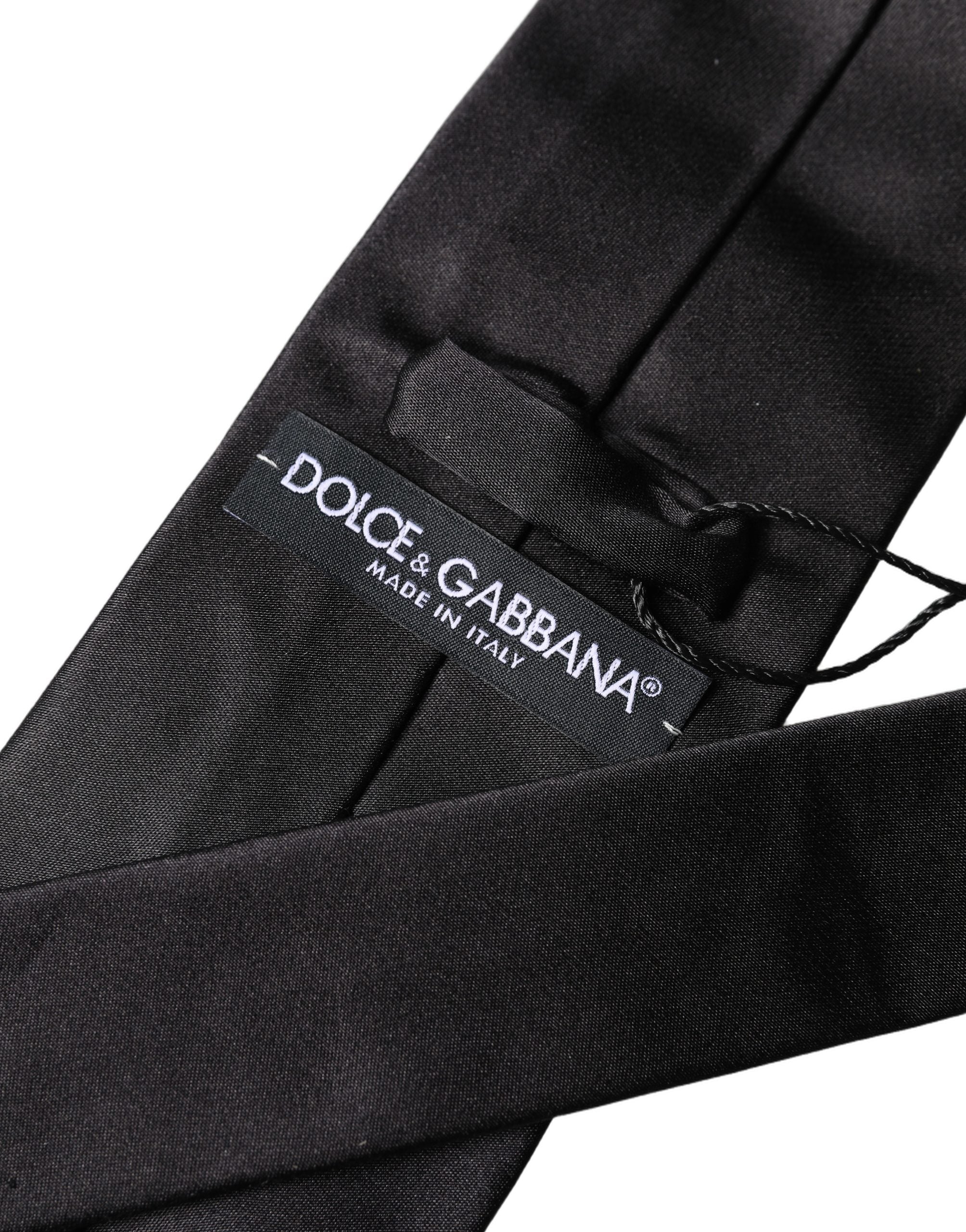 Black Satin 100% Silk Adjustable Men Tied Necktie Tie