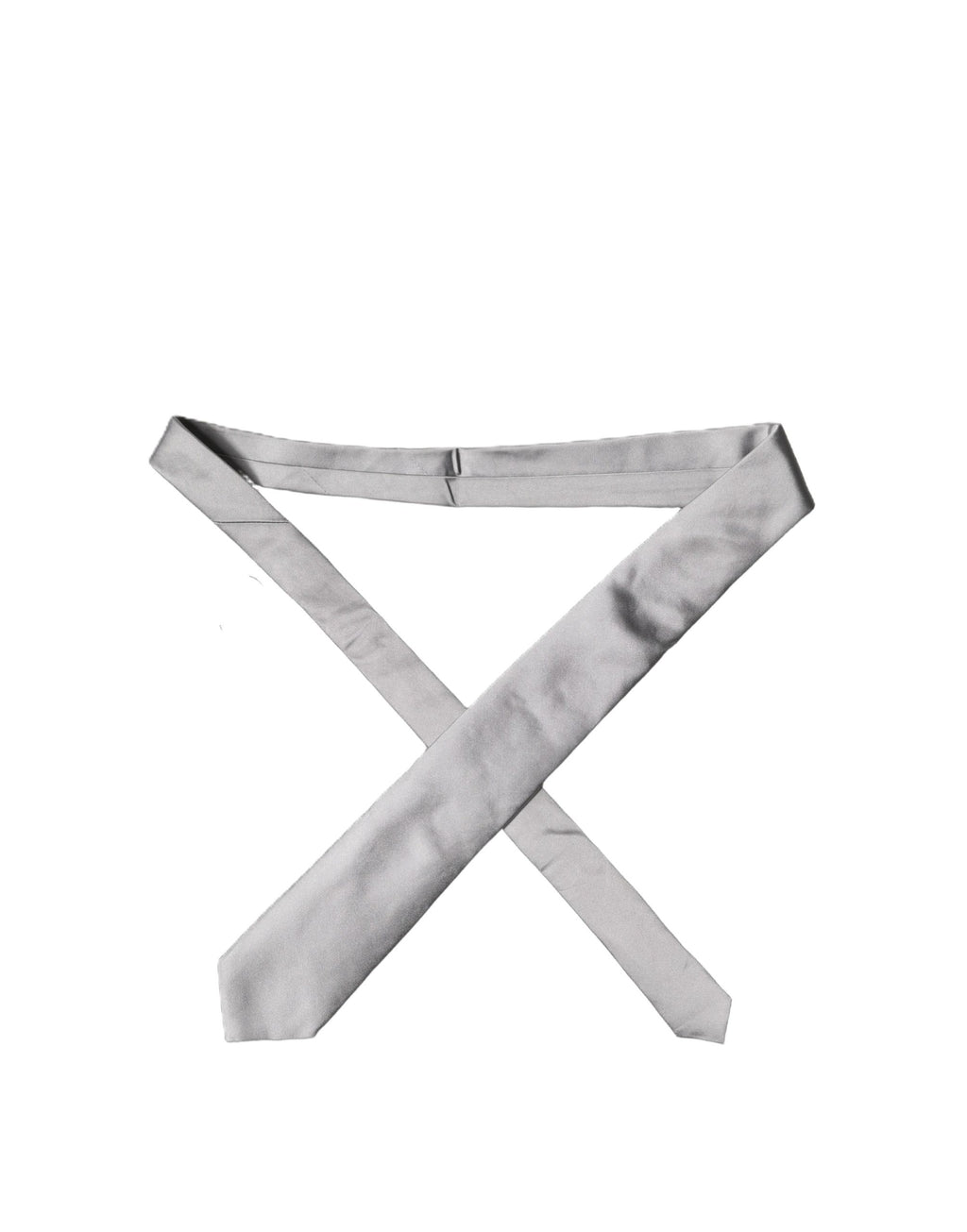 Gray Satin 100% Silk Adjustable Men Tied Necktie Tie