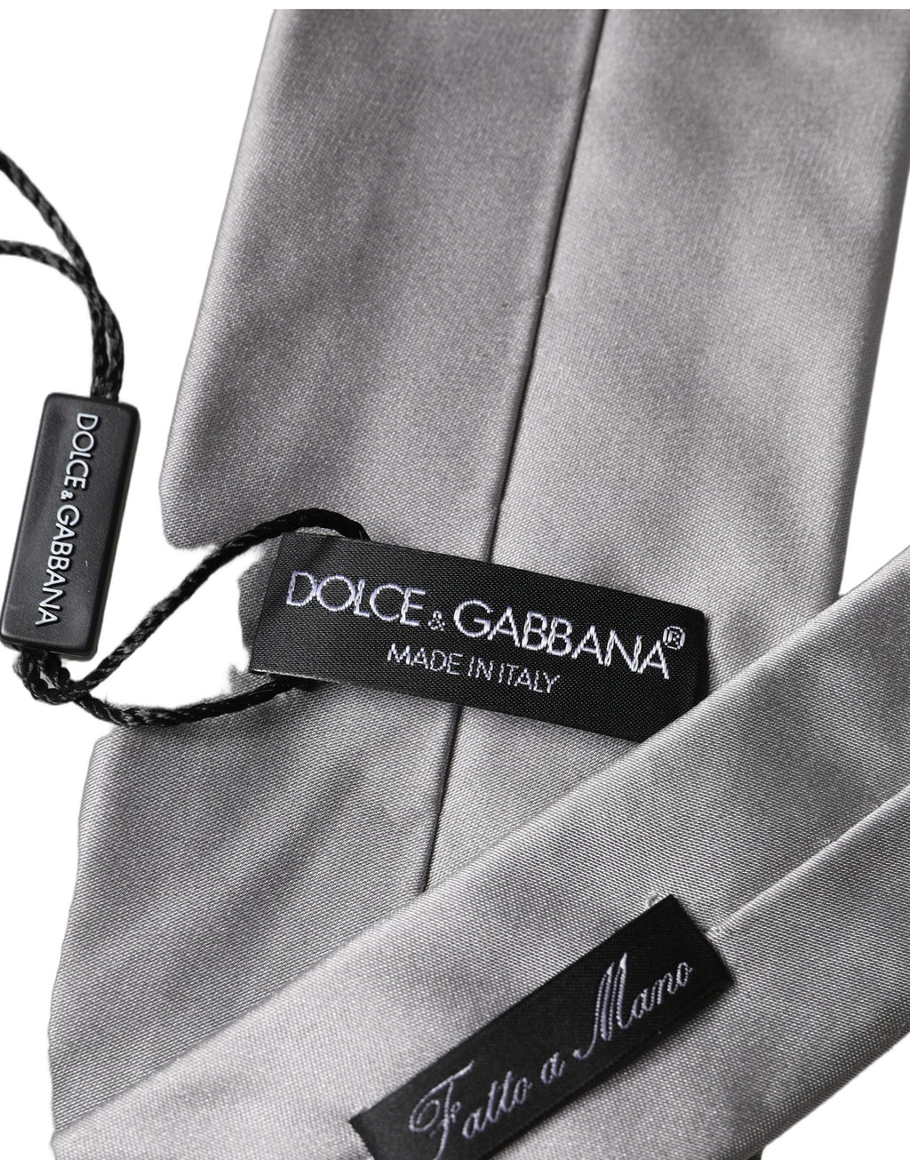 Gray Satin 100% Silk Adjustable Men Tied Necktie Tie