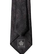Black Floral Brocade Silk Adjustable Men Tied Necktie Tie