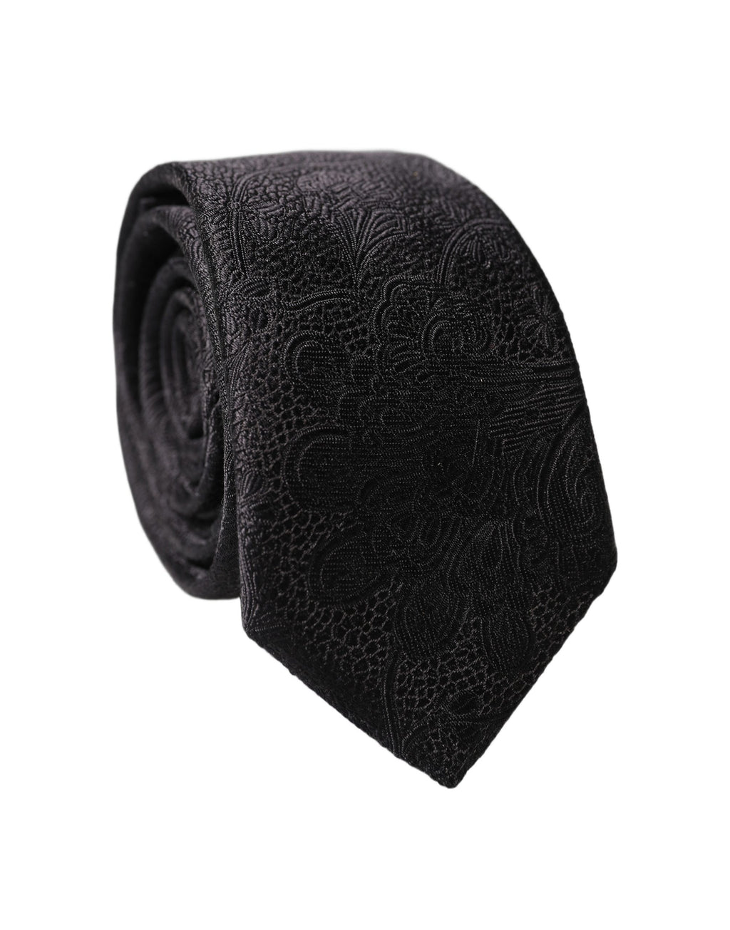 Black Solid 100% Silk Adjustable Men Tied Necktie Tie