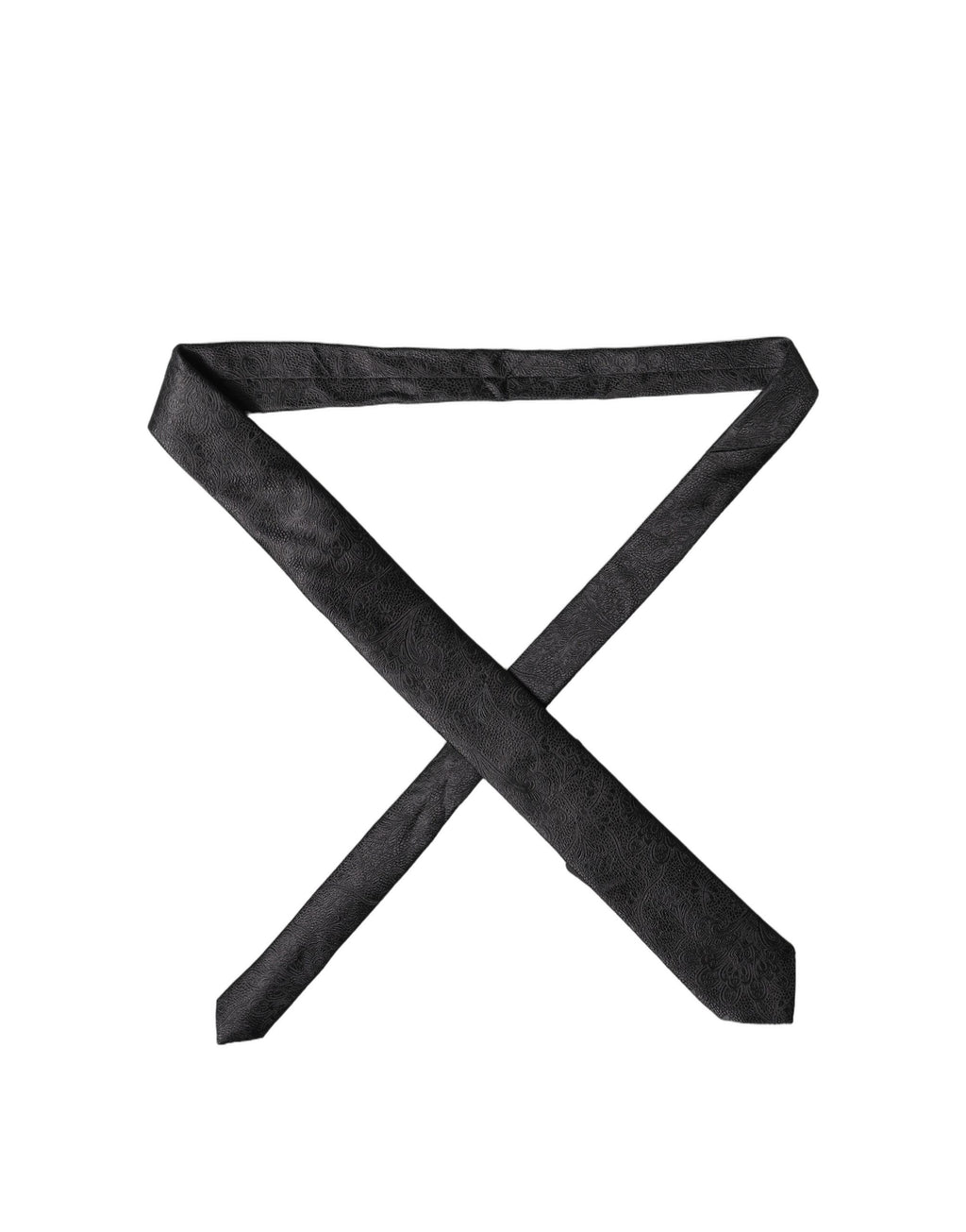 Black Solid 100% Silk Adjustable Men Tied Necktie Tie