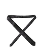 Black Solid 100% Silk Adjustable Men Tied Necktie Tie