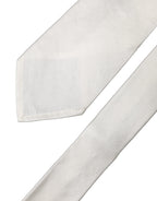 White Solid Silk Blend Adjustable Men Tied Necktie Tie