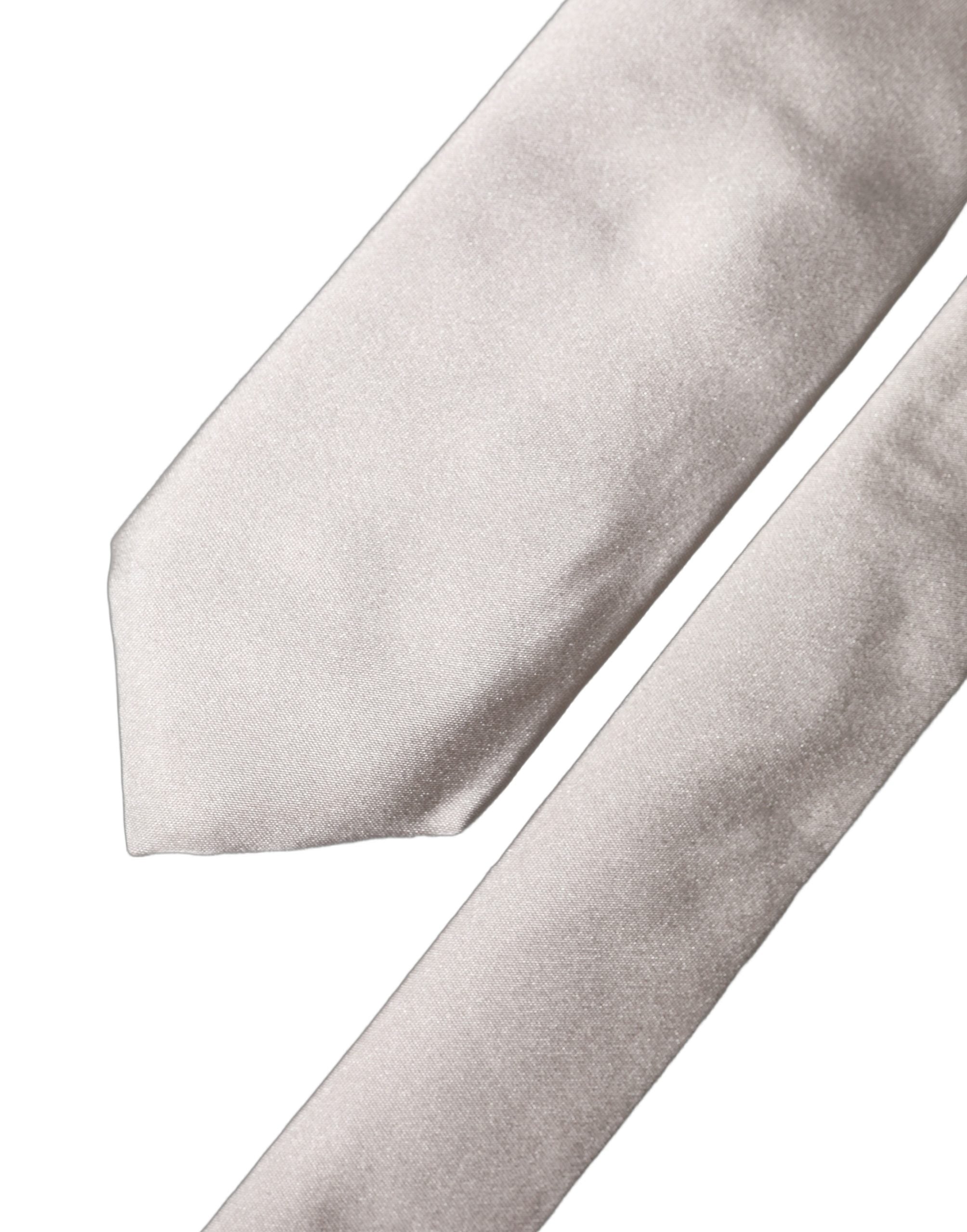 Light Gray Silk Satin Wide Adjustable Men Necktie Tie